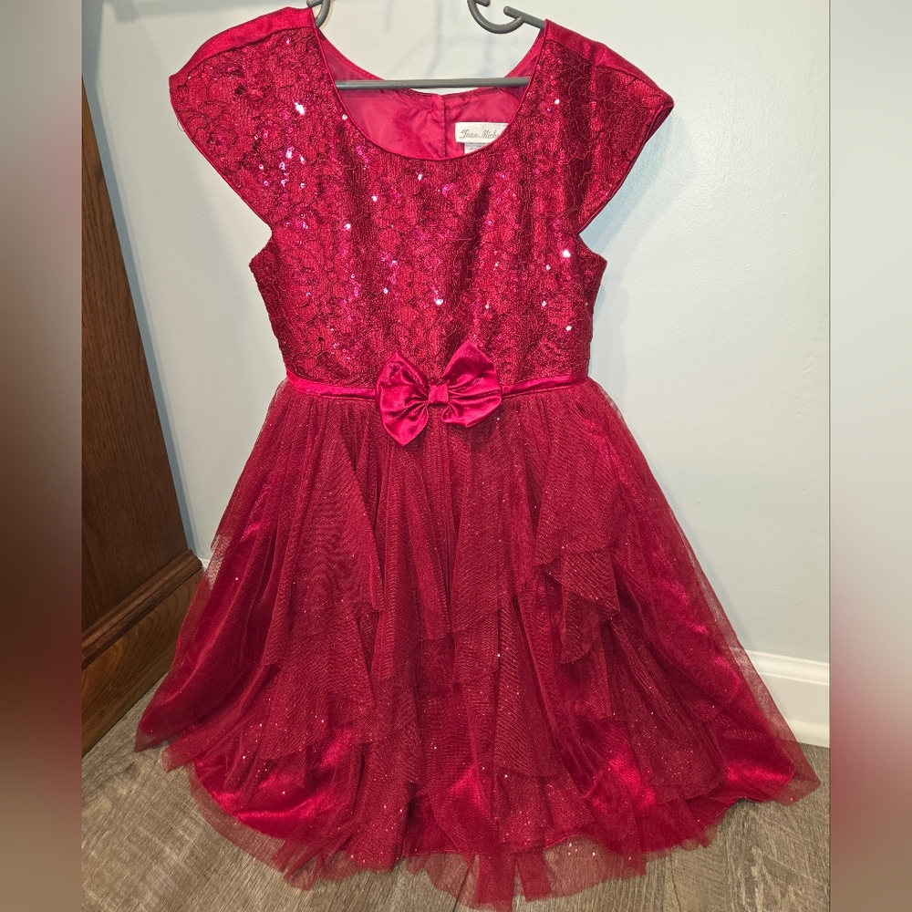 Jona Michelle Sparkling Red Kids Dress